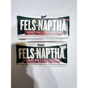 Vintage 2* FELS-NAPTHA Laundry Bar Soap & Stain‎ Remover -5.5oz (155g)